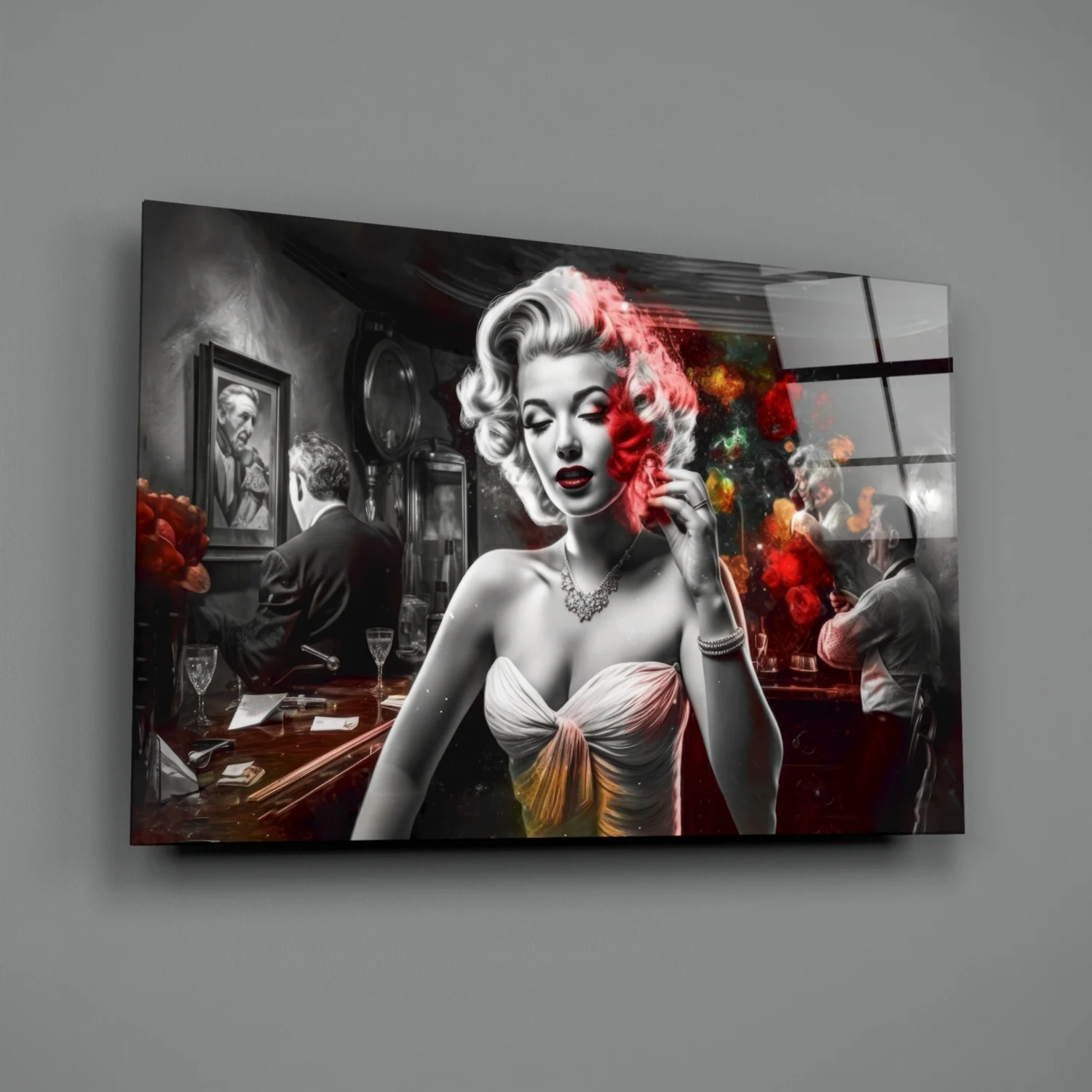Marilyn in the Bar Glass Wall Art || Designer Collection - Image 2