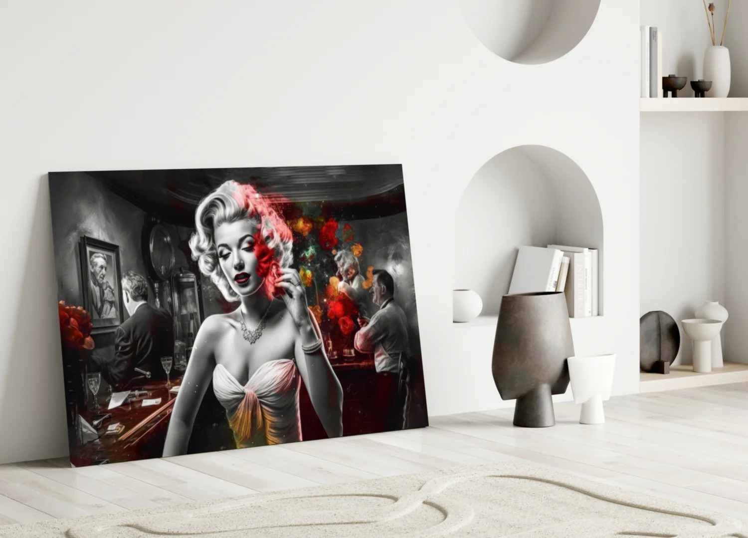 Marilyn in the Bar Glass Wall Art || Designer Collection - Image 3