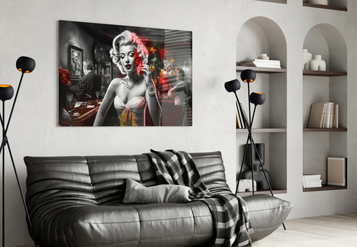 Marilyn in the Bar Glass Wall Art || Designer Collection - Image 4