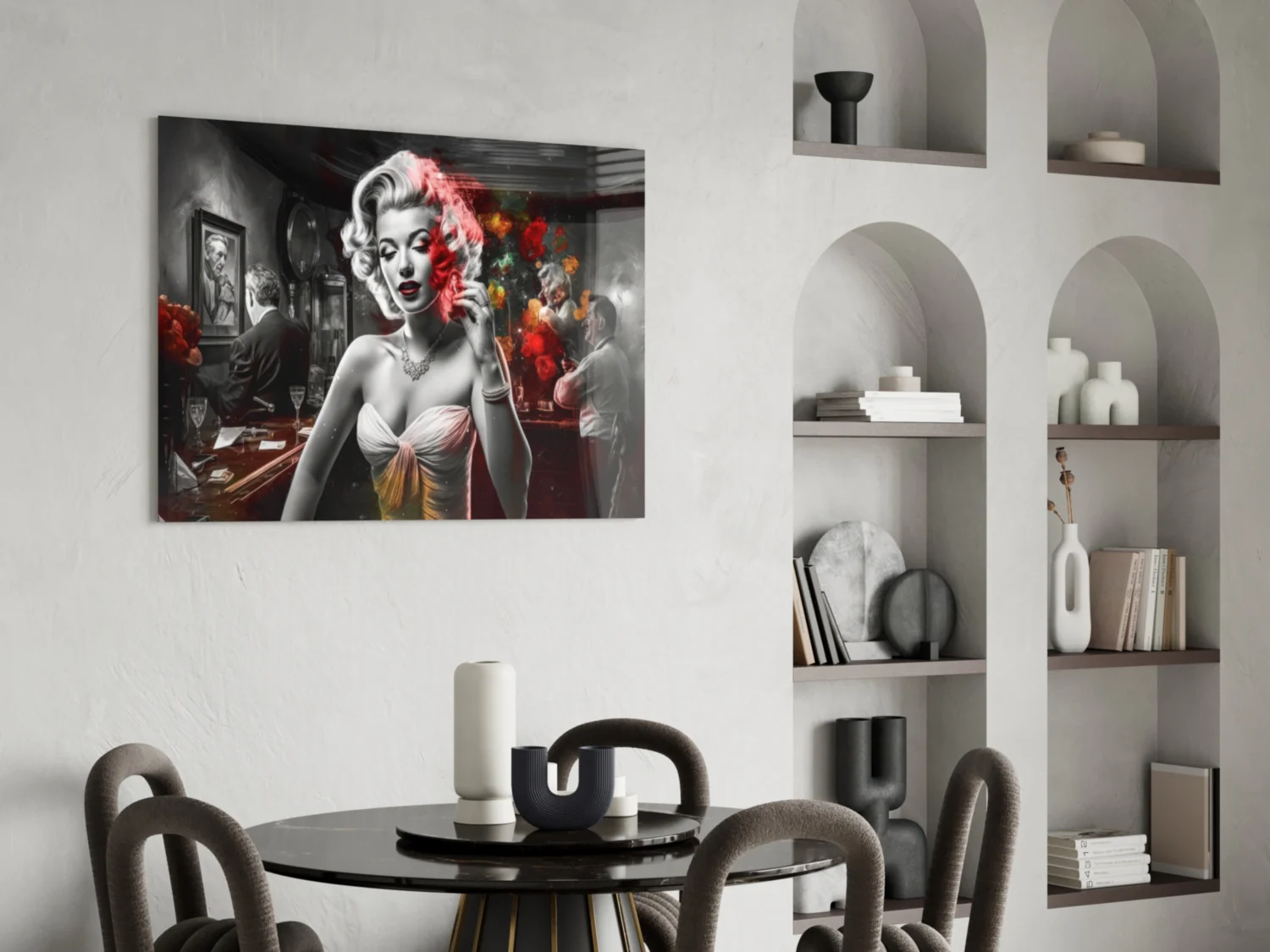 Marilyn in the Bar Glass Wall Art || Designer Collection - Image 5