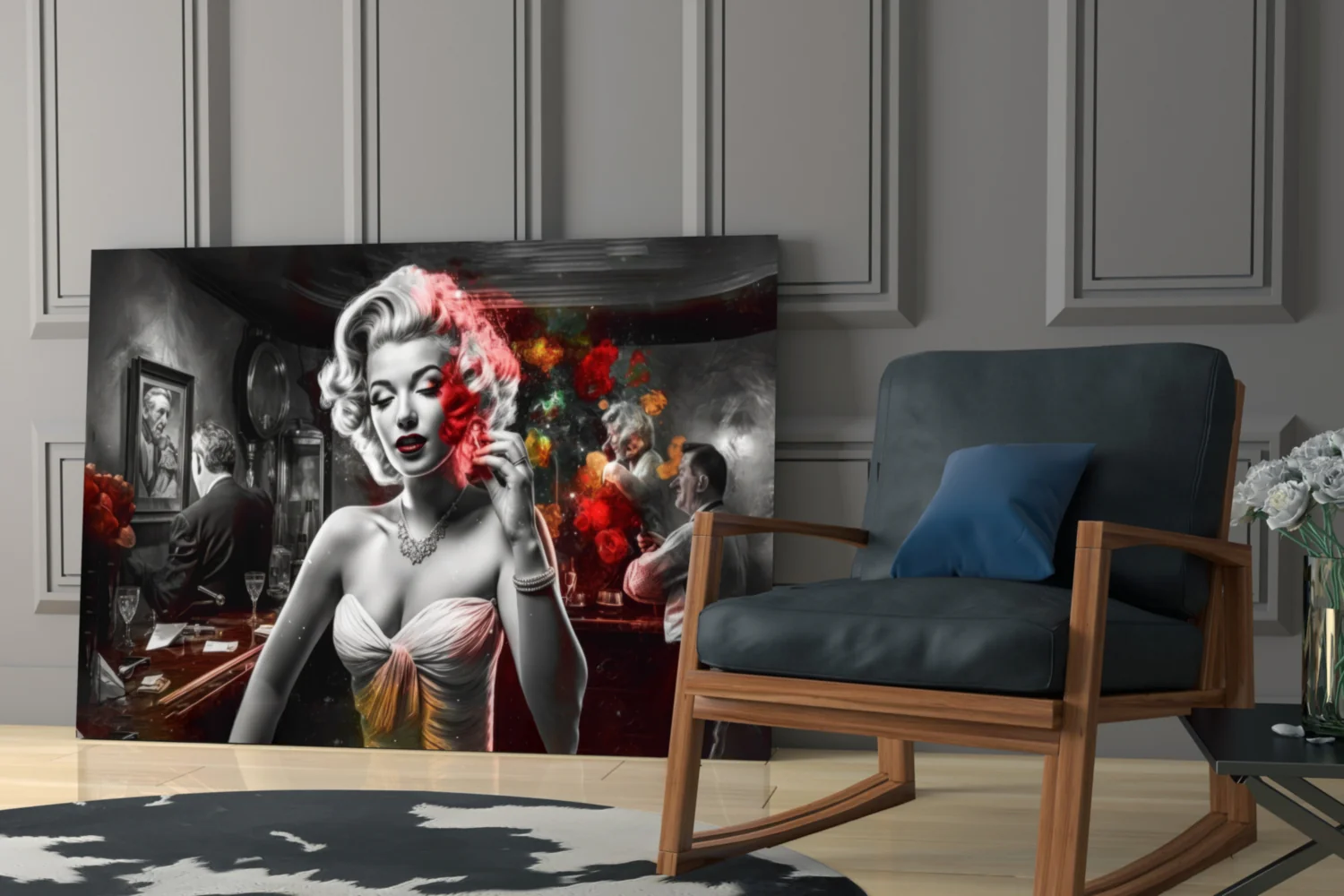 Marilyn in the Bar Glass Wall Art || Designer Collection - Image 6