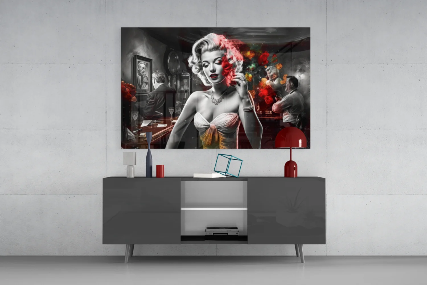 Marilyn in the Bar Glass Wall Art || Designer Collection - Image 8