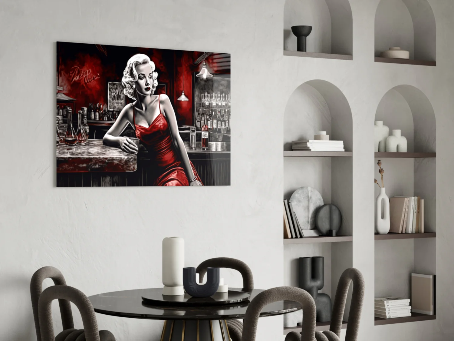 Marilyn in the Bar Glass Wall Art || Designer Collection - Image 5