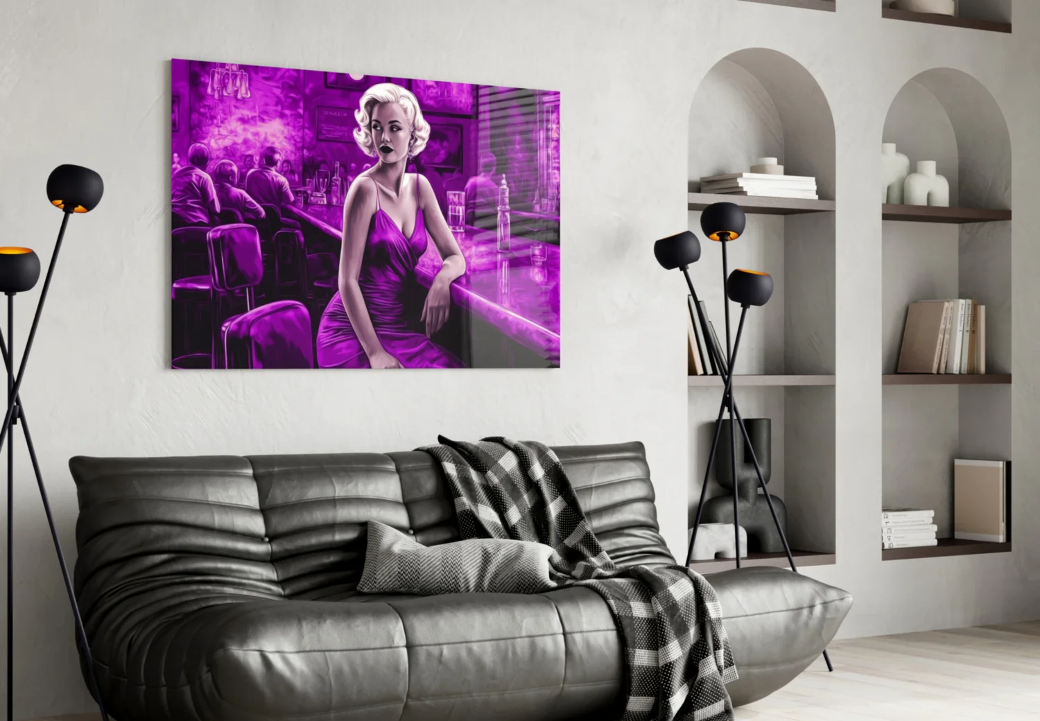 Marilyn in the Bar Glass Wall Art || Designer Collection - Image 4