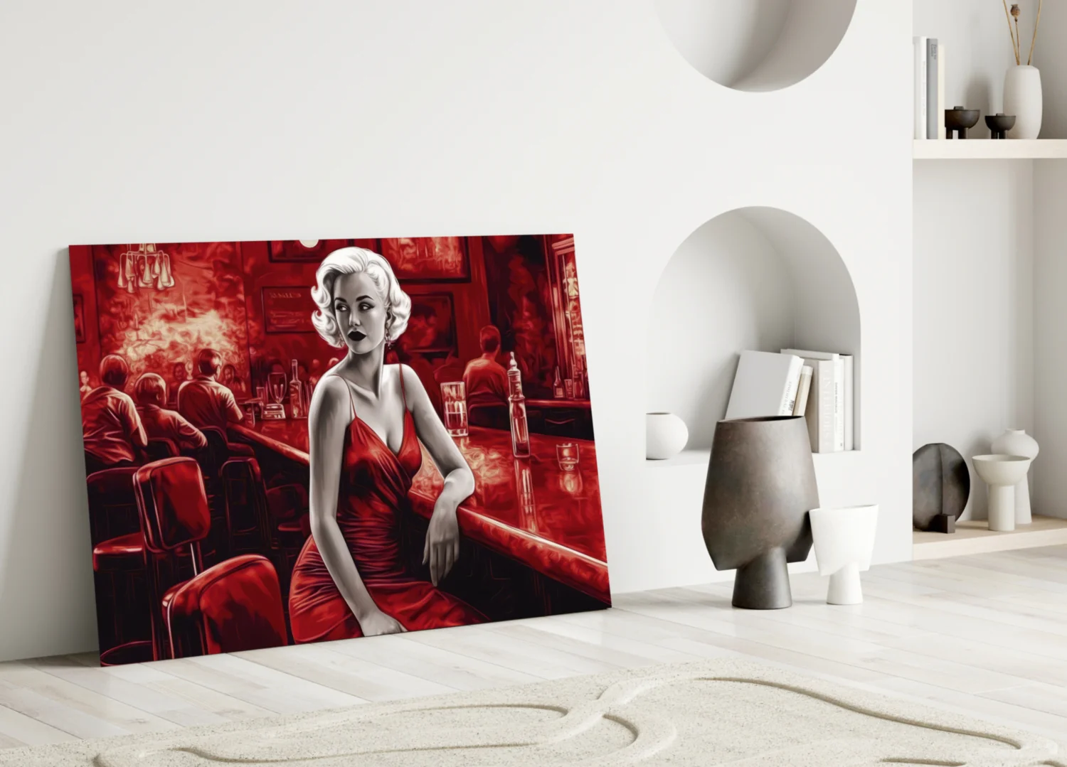 Marilyn in the Bar Glass Wall Art || Designer Collection - Image 3