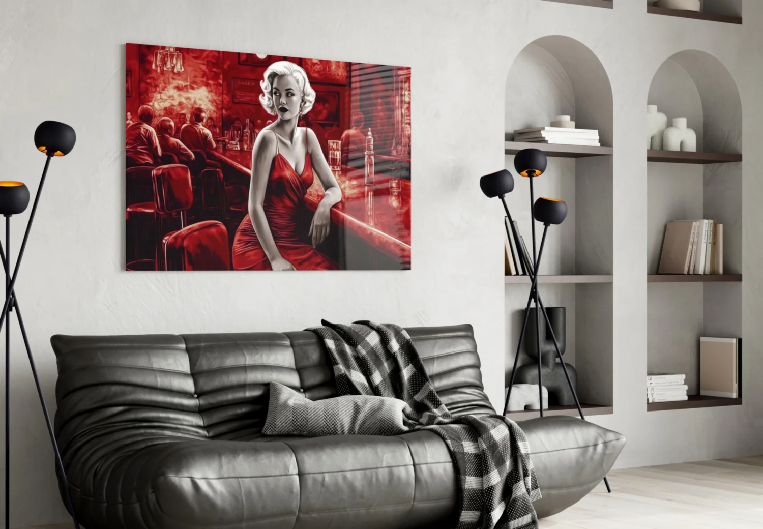 Marilyn in the Bar Glass Wall Art || Designer Collection - Image 4