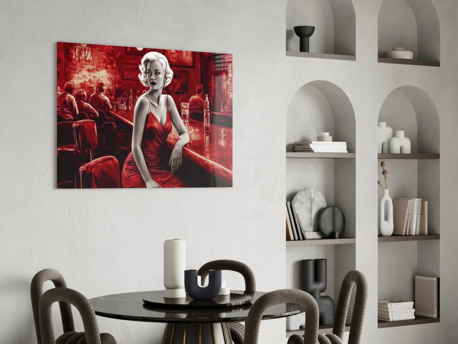 Marilyn in the Bar Glass Wall Art || Designer Collection - Image 5
