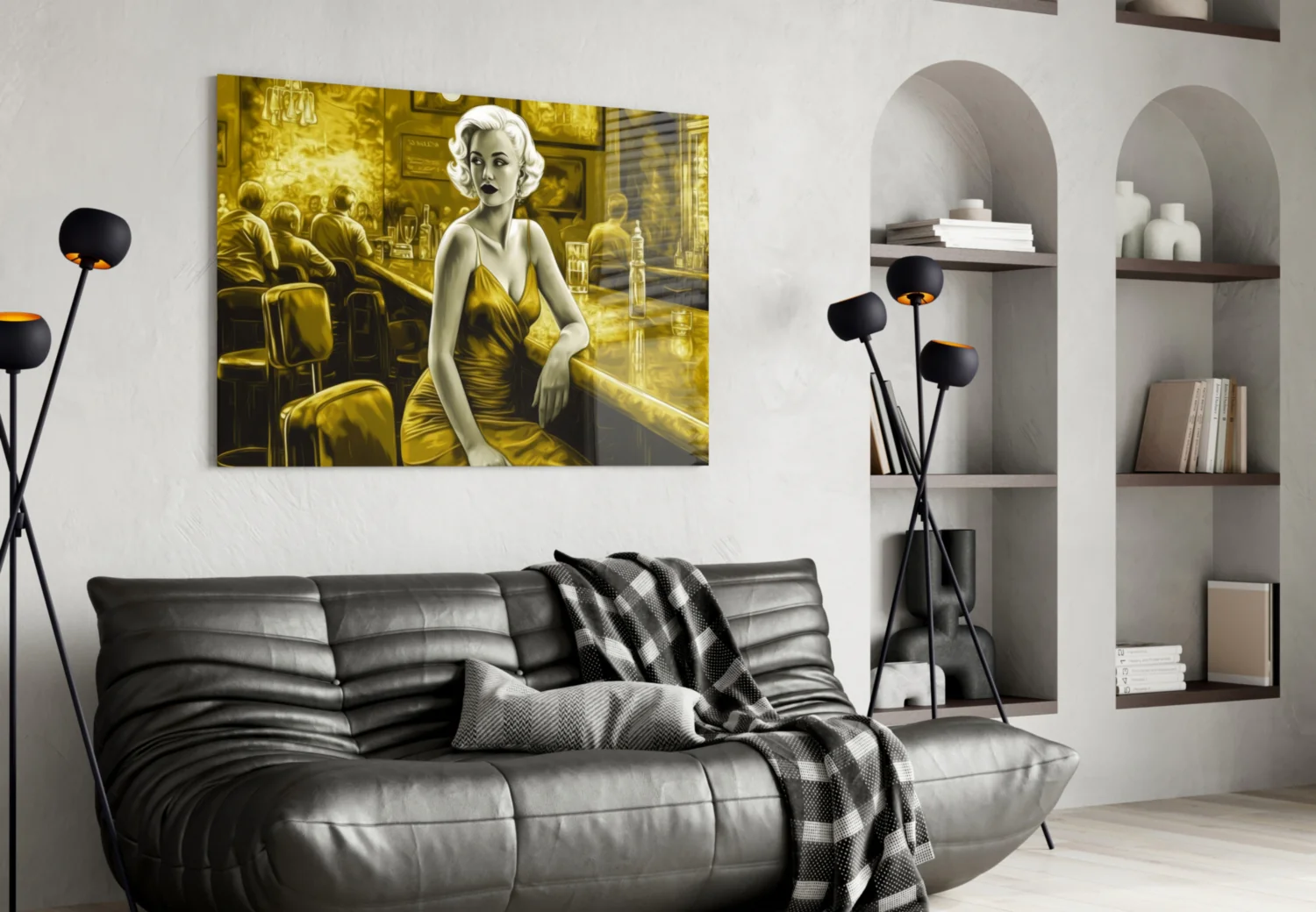 Marilyn in the Bar Glass Wall Art || Designer Collection - Image 4