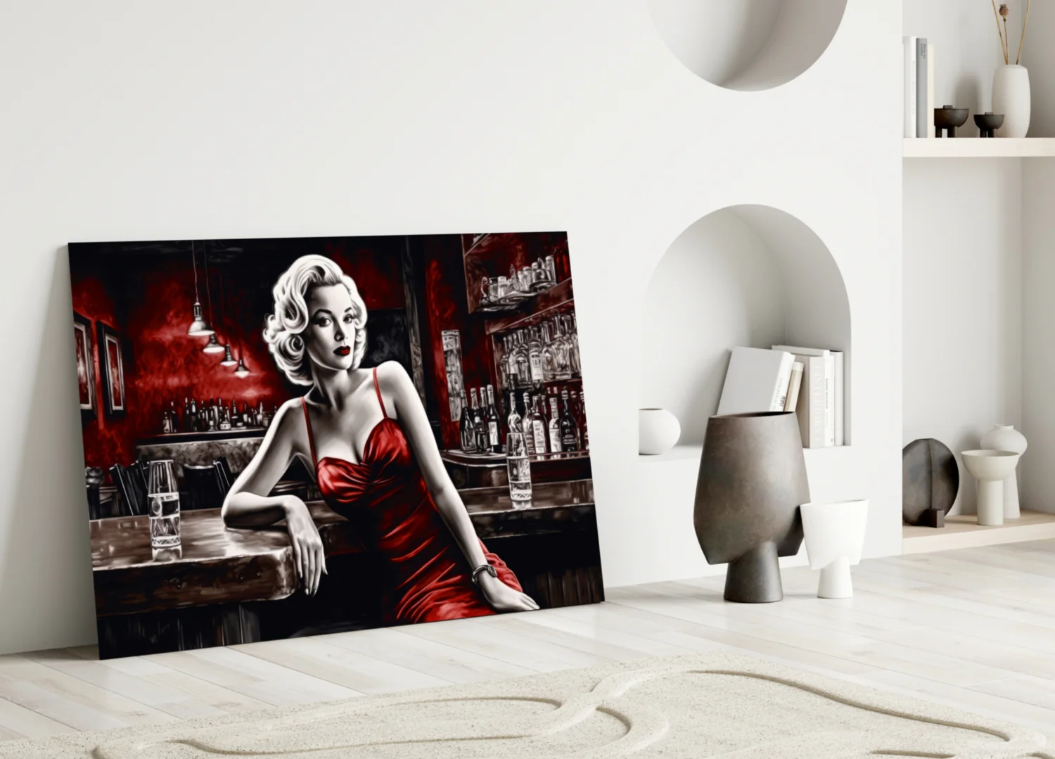 Marilyn in the Bar Glass Wall Art || Designer Collection - Image 3