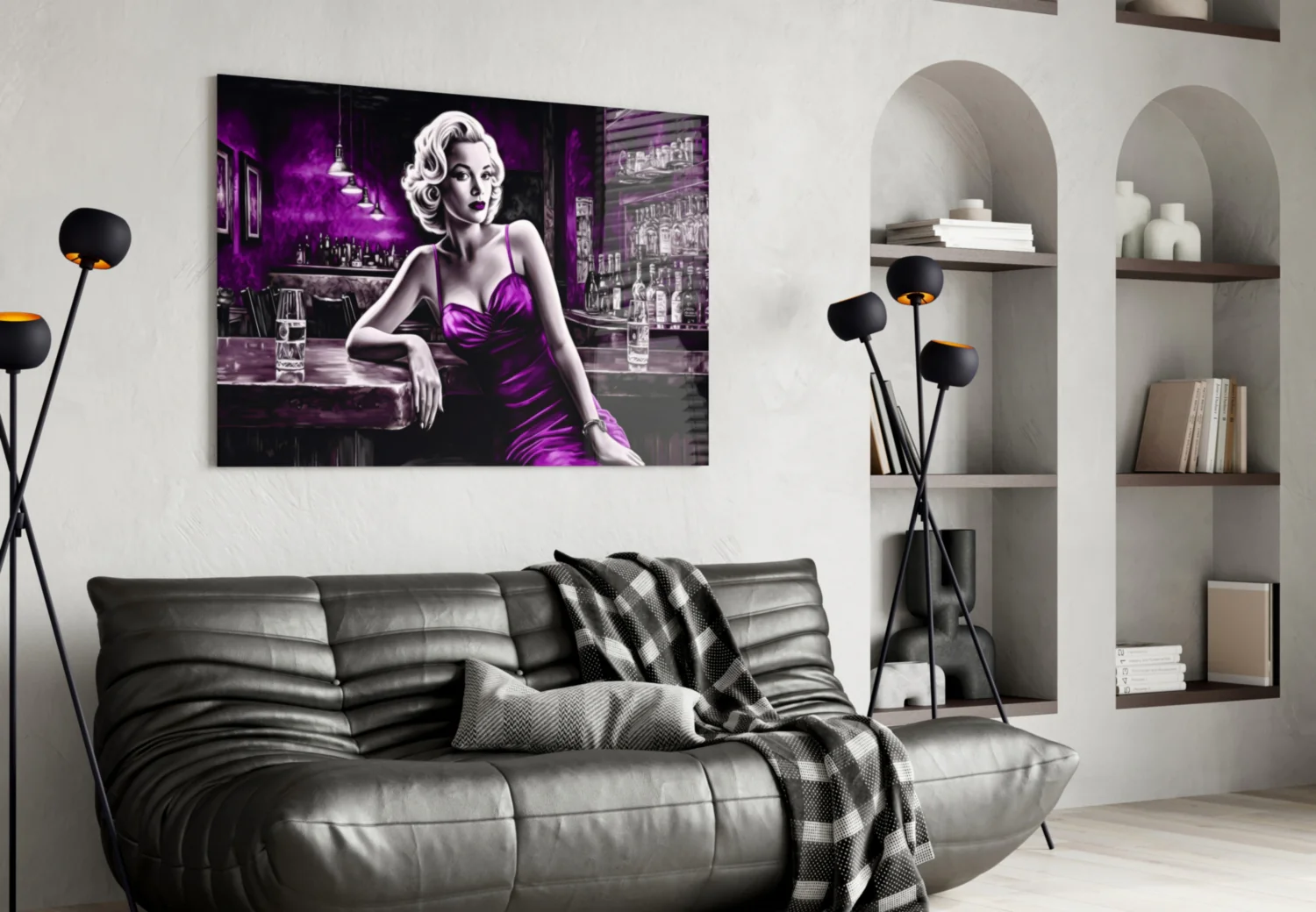 Marilyn in the Bar Glass Wall Art || Designer Collection - Image 4