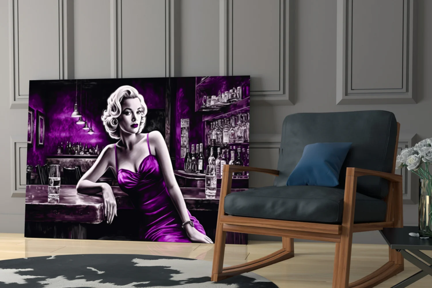 Marilyn in the Bar Glass Wall Art || Designer Collection - Image 6