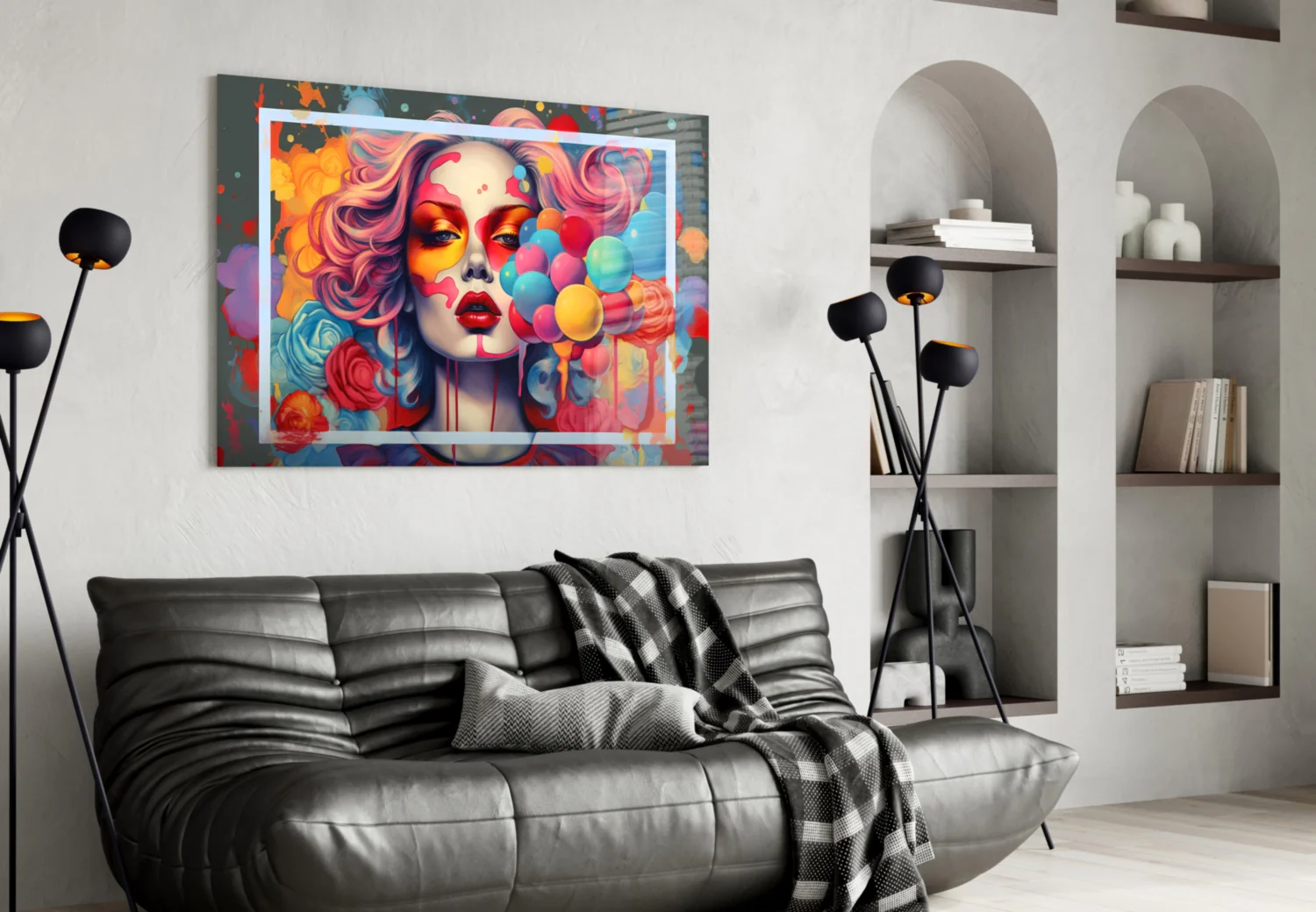 Balloons and the Kiss Glass Wall Art || Designer Collection - Image 4