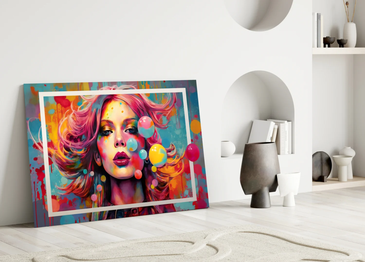 Bubbles and Kisses Glass Wall Art || Designer Collection - Image 3