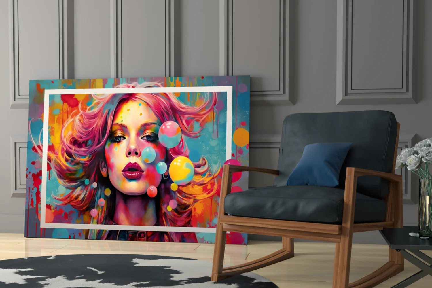 Bubbles and Kisses Glass Wall Art || Designer Collection - Image 6