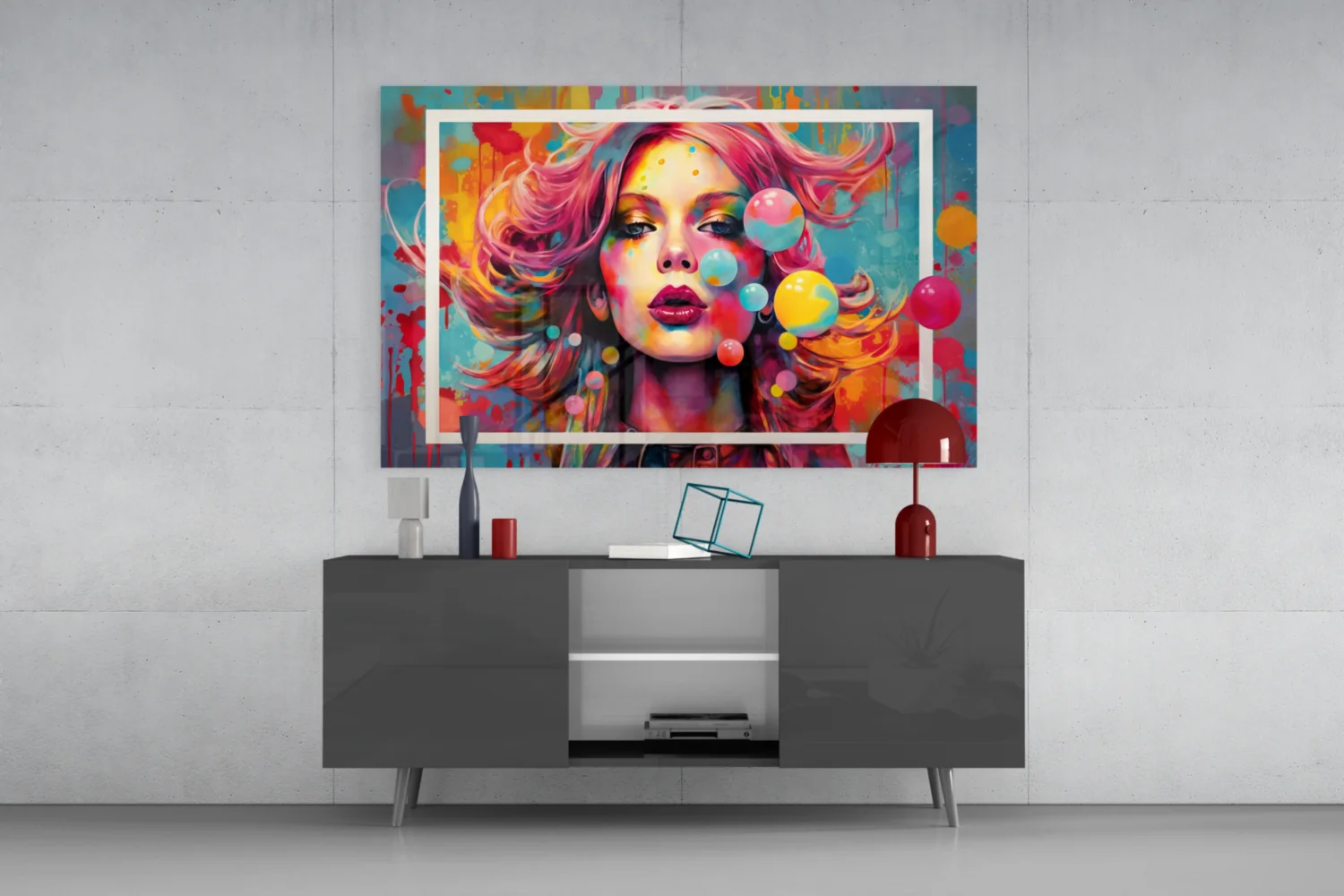 Bubbles and Kisses Glass Wall Art || Designer Collection - Image 8