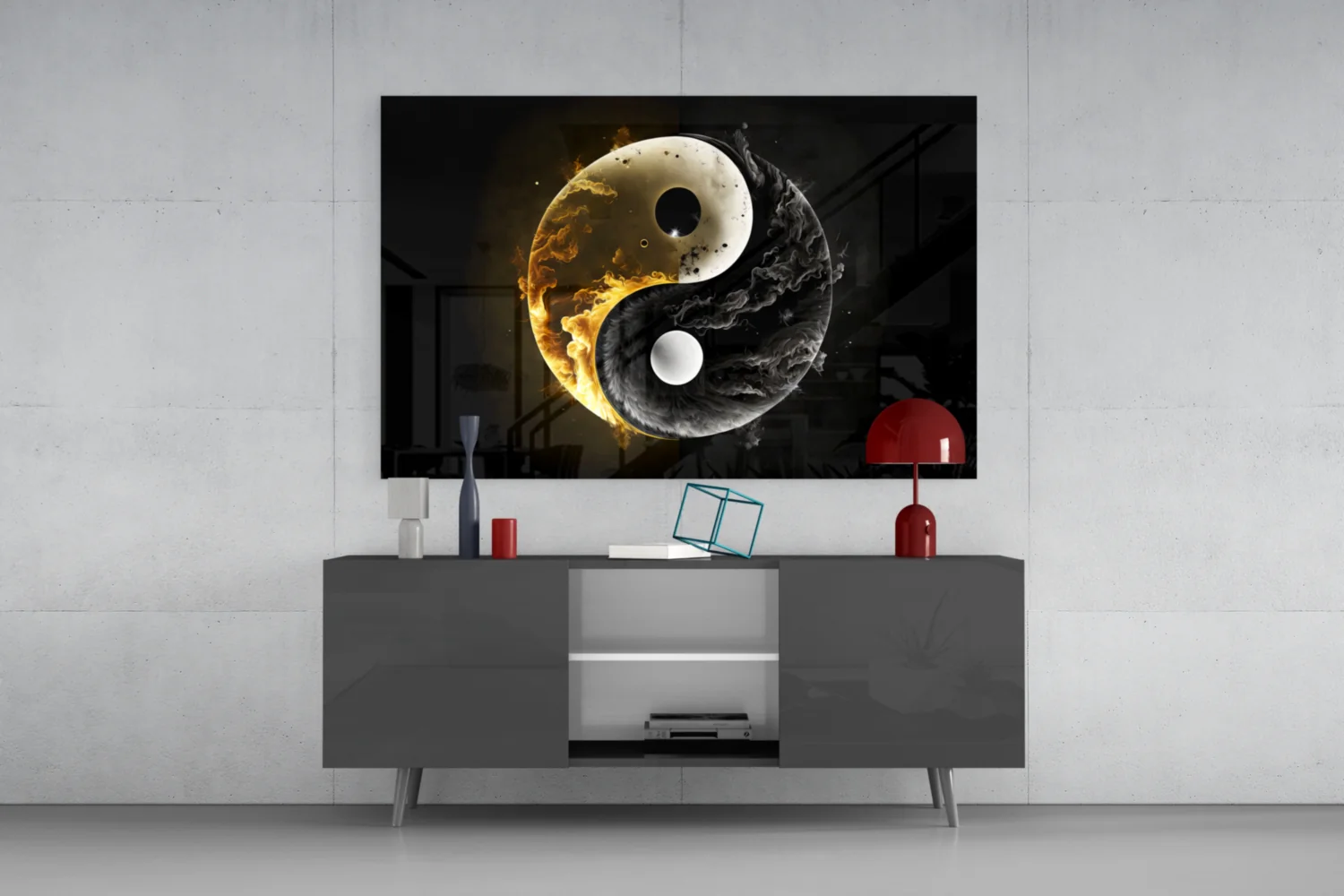 Ying Yang Glass Wall Art || Designer Collection - Image 8