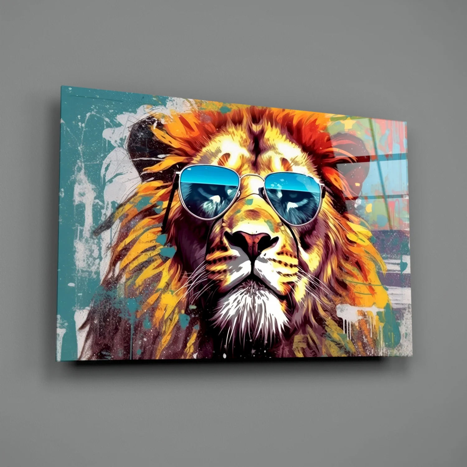 Cool Lion Glass Wall Art || Designer Collection - Image 2