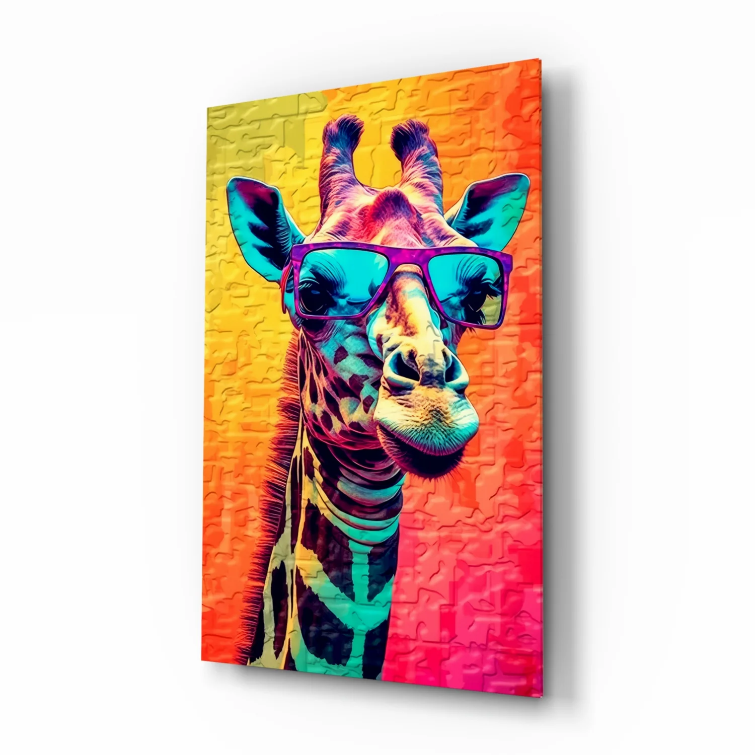 Cool Giraffe Glass Wall Art || Designer Collection