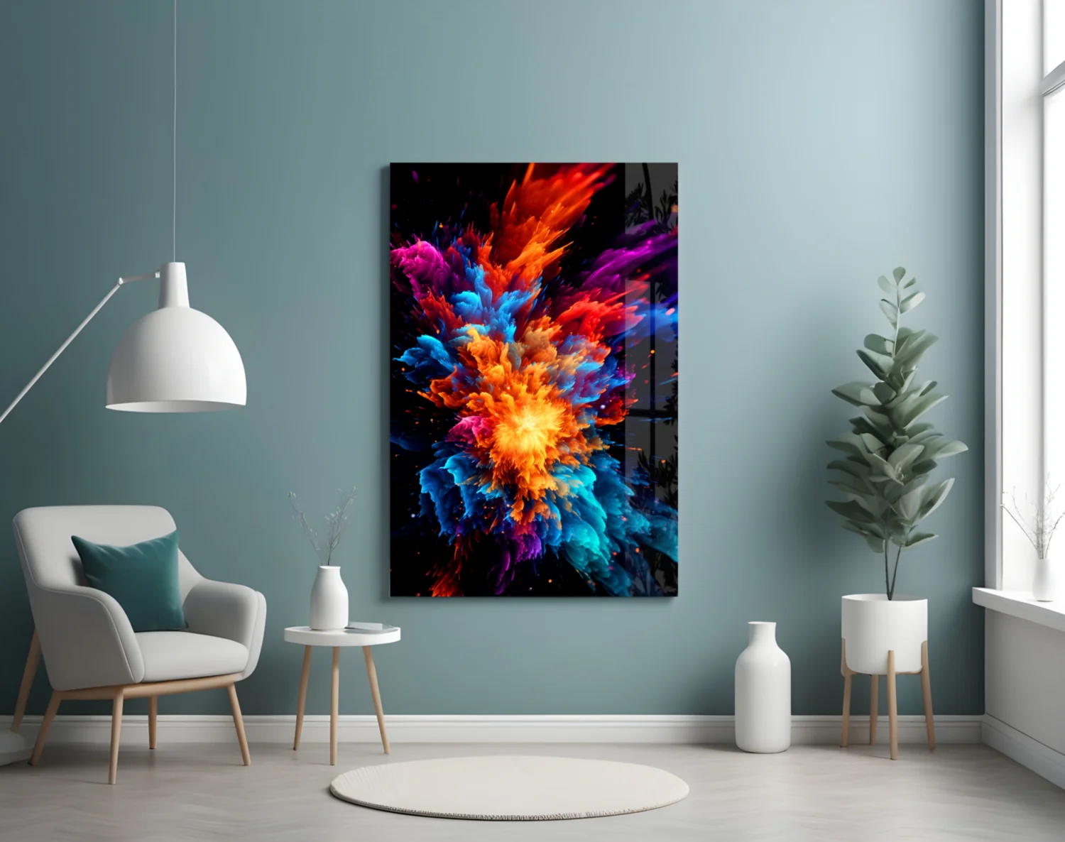 Color Flower Glass Wall Art || Designer Collection - Image 4