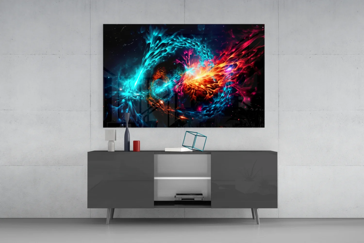 Fire and Water Yin Yang Glass Wall Art - Image 8