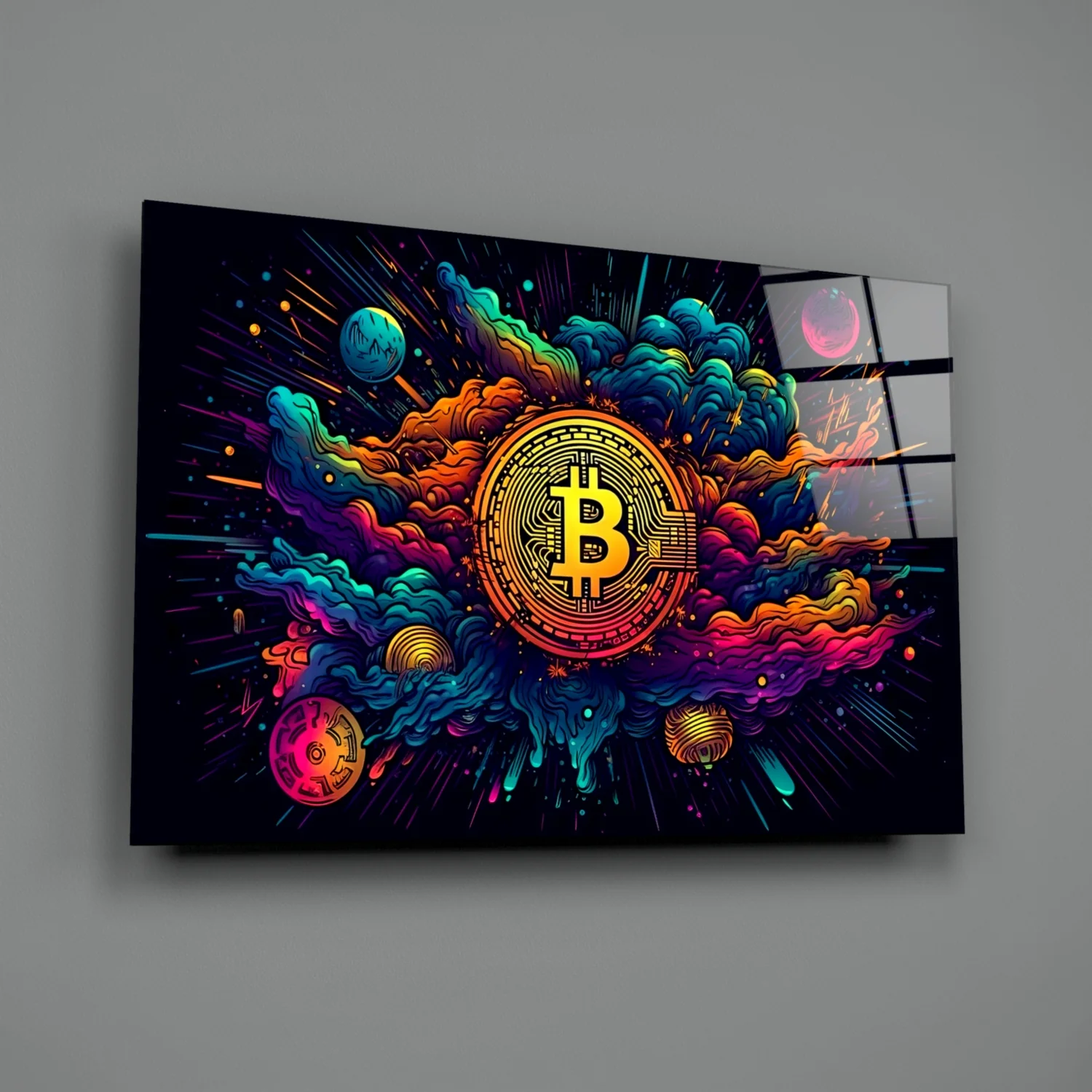 Bitcoin Glass Wall Art || Designer Collection - Image 2
