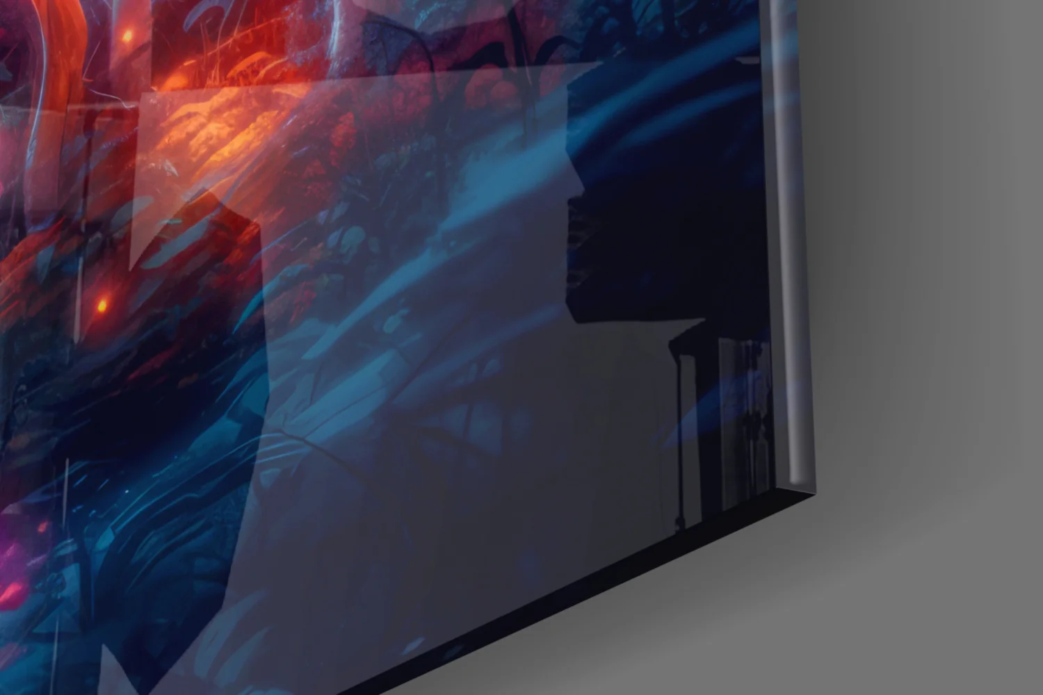 Neon Mushroom Forest Glass Wall Art || Designer Collection - Image 7