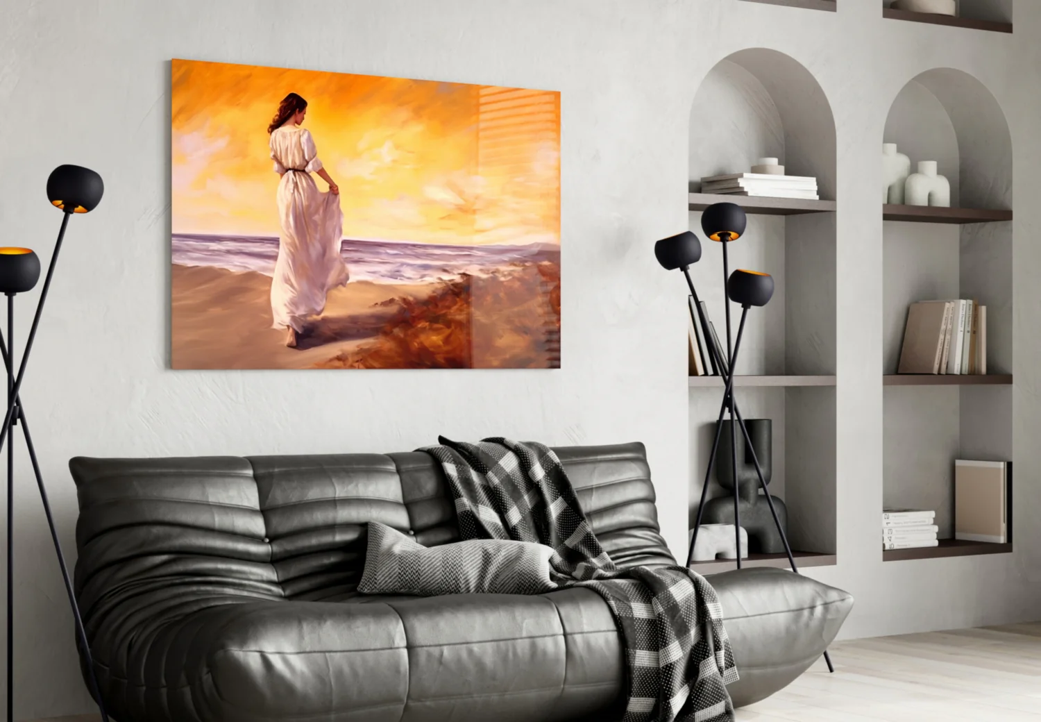 Beach Walk Glass Wall Art || Designer Collection - Image 4