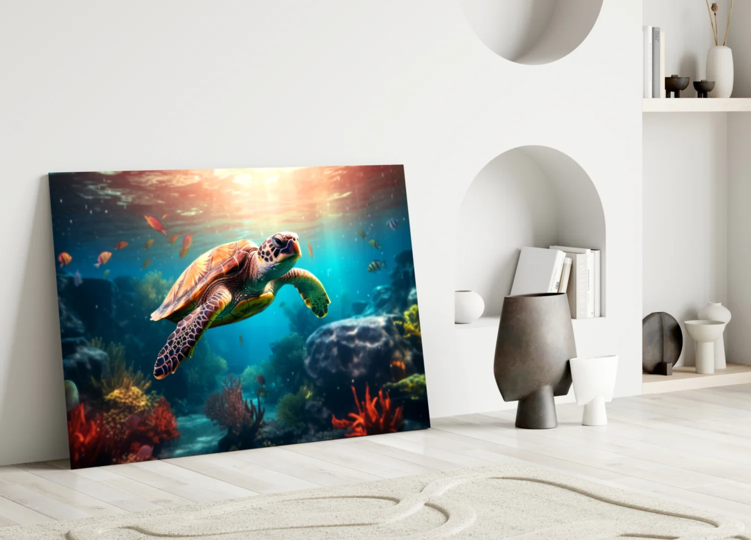 Sea Turtle Glass Wall Art || Designer Collection - Image 3