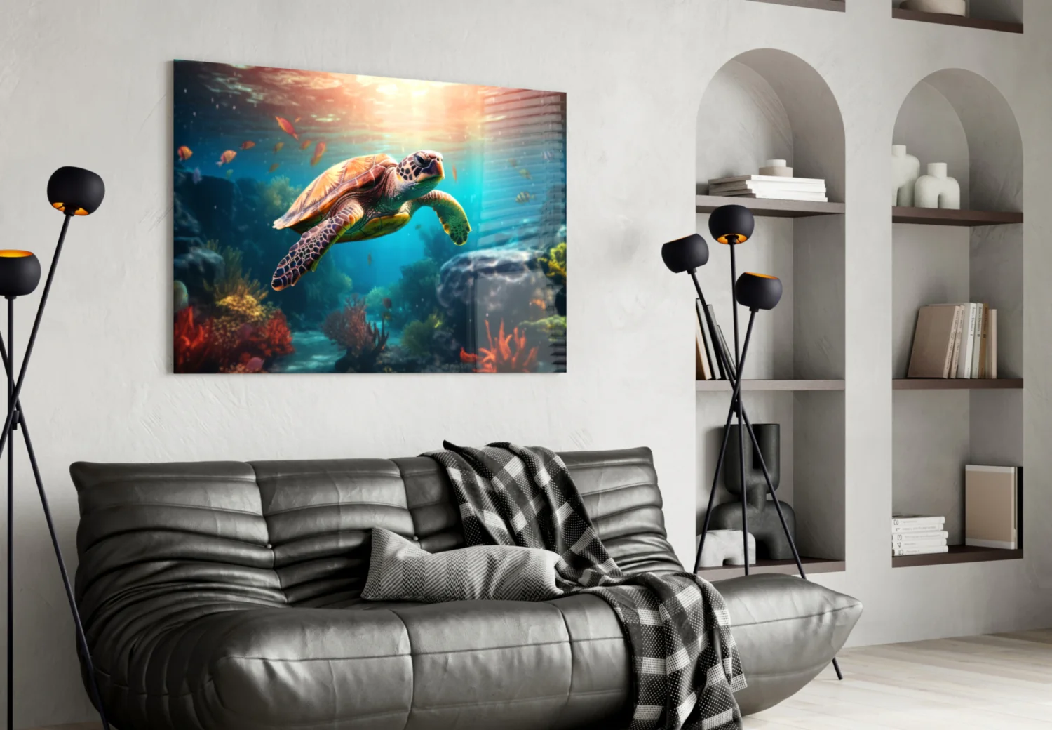 Sea Turtle Glass Wall Art || Designer Collection - Image 4