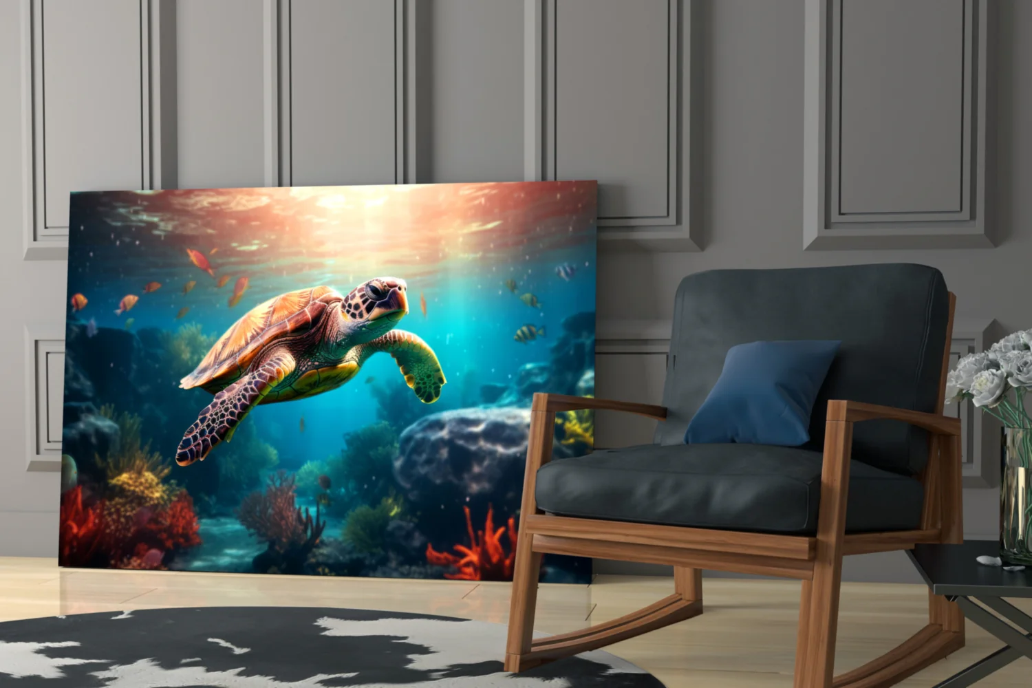 Sea Turtle Glass Wall Art || Designer Collection - Image 6