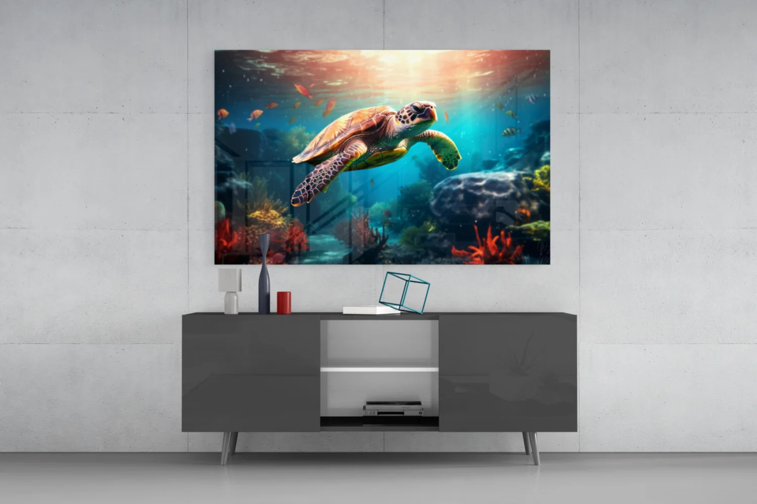 Sea Turtle Glass Wall Art || Designer Collection - Image 8