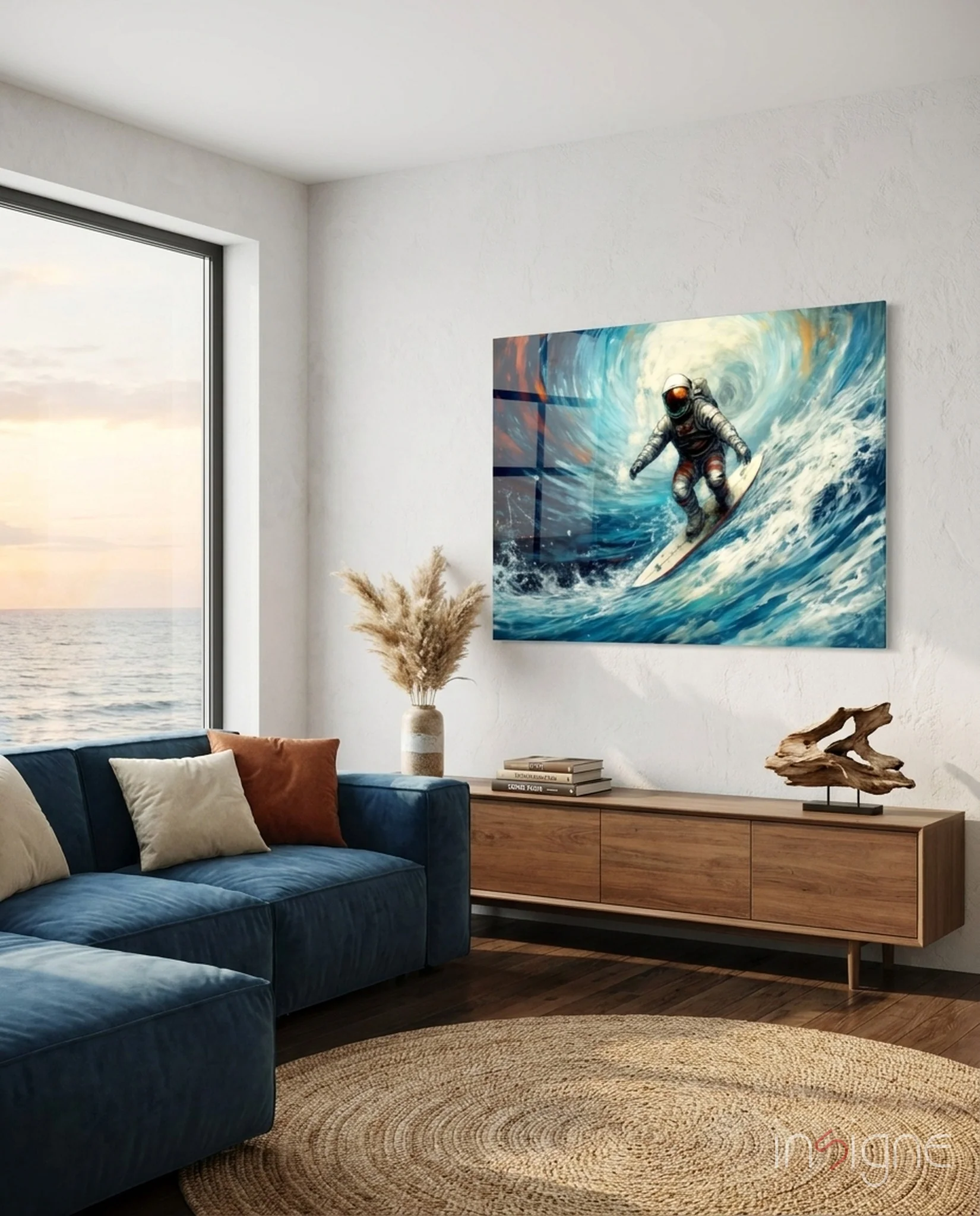 Surfing Glass Wall Art || Designer Collection