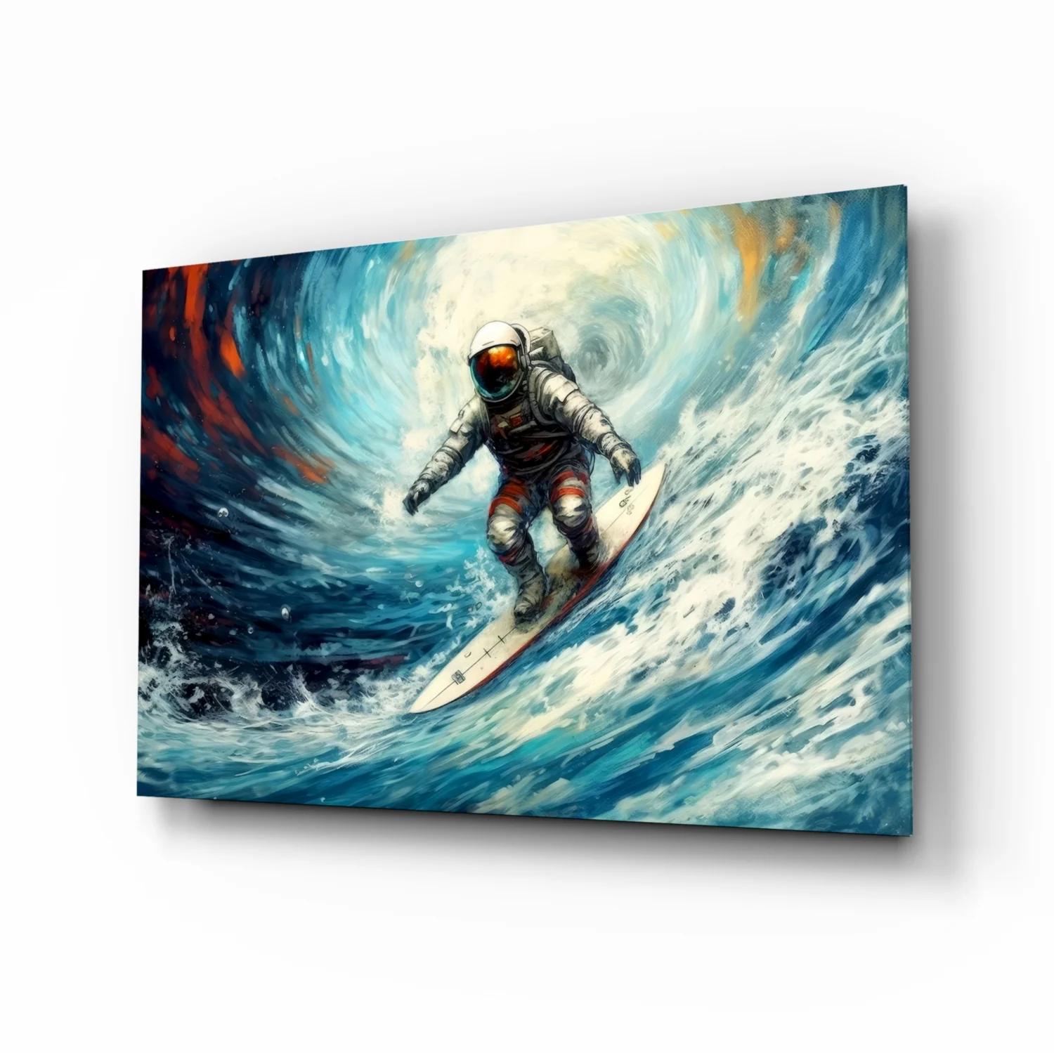 Surfing Glass Wall Art || Designer Collection - Image 2