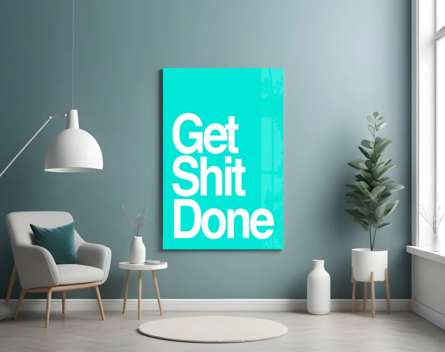 Get Shit Done  Glass Wall Art || Designer Collection - Image 5