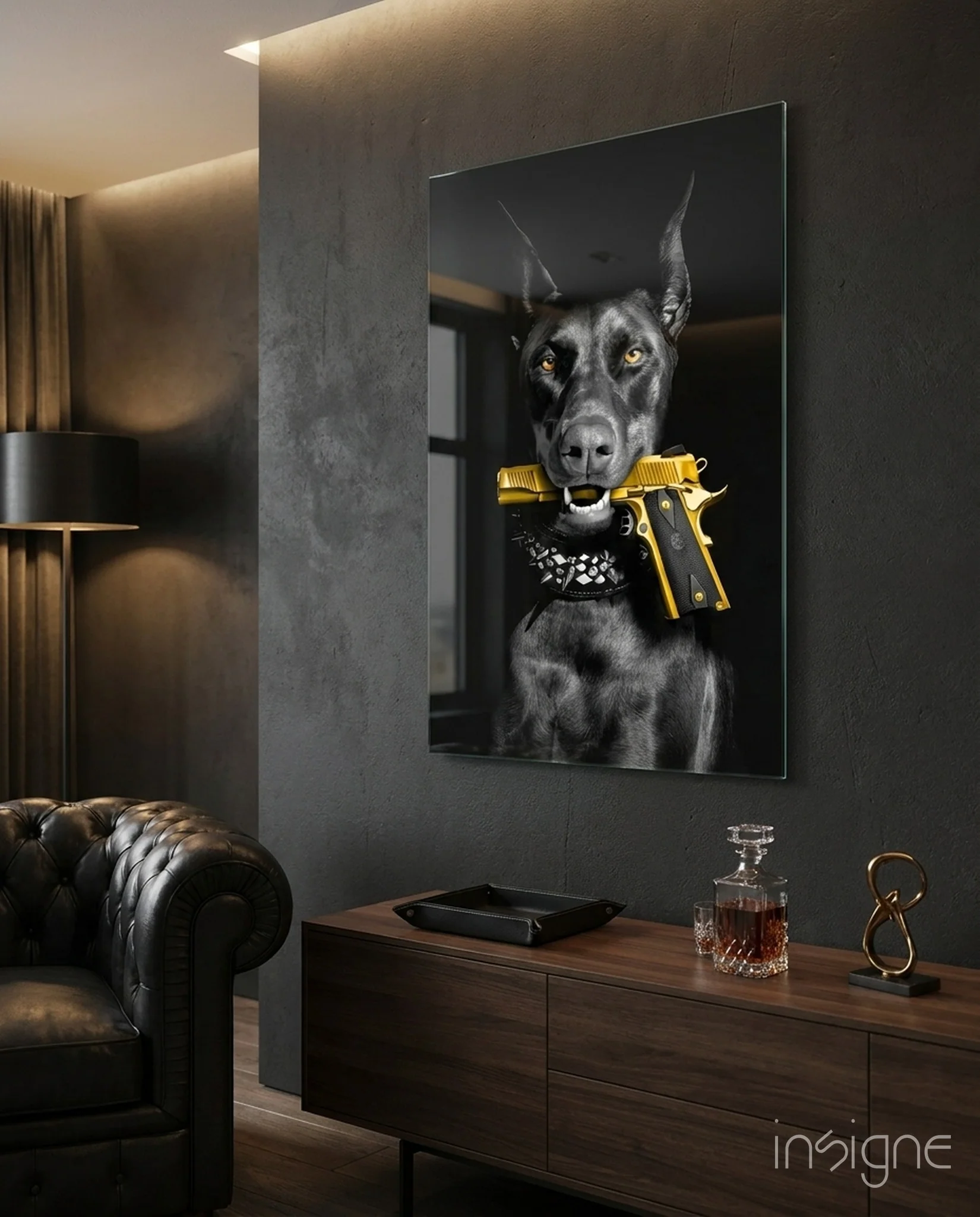 Gun Dog Glass Wall Art || Designer Collection
