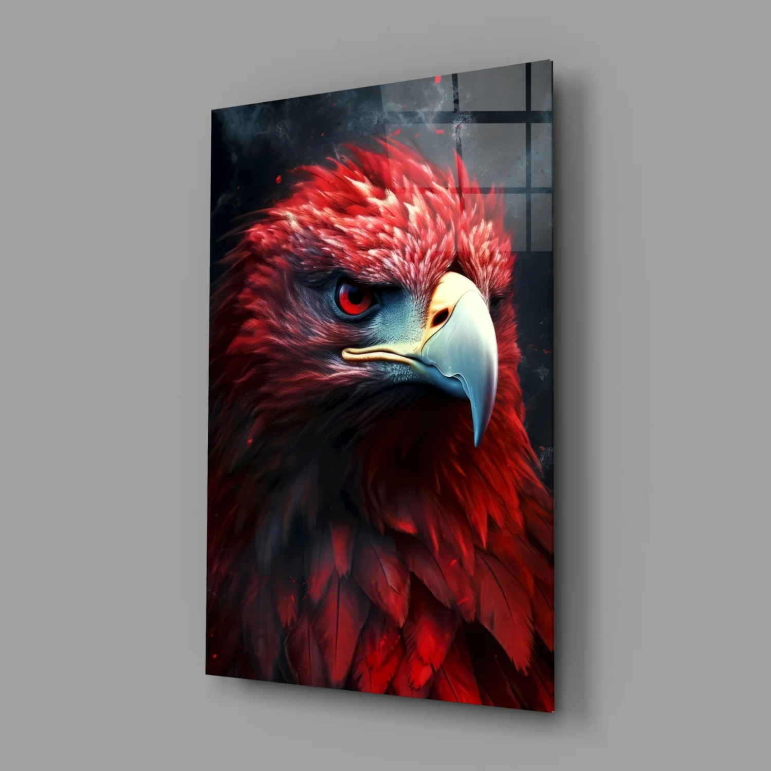 Red Eagle Glass Wall Art|| Designer's Collection - Image 3