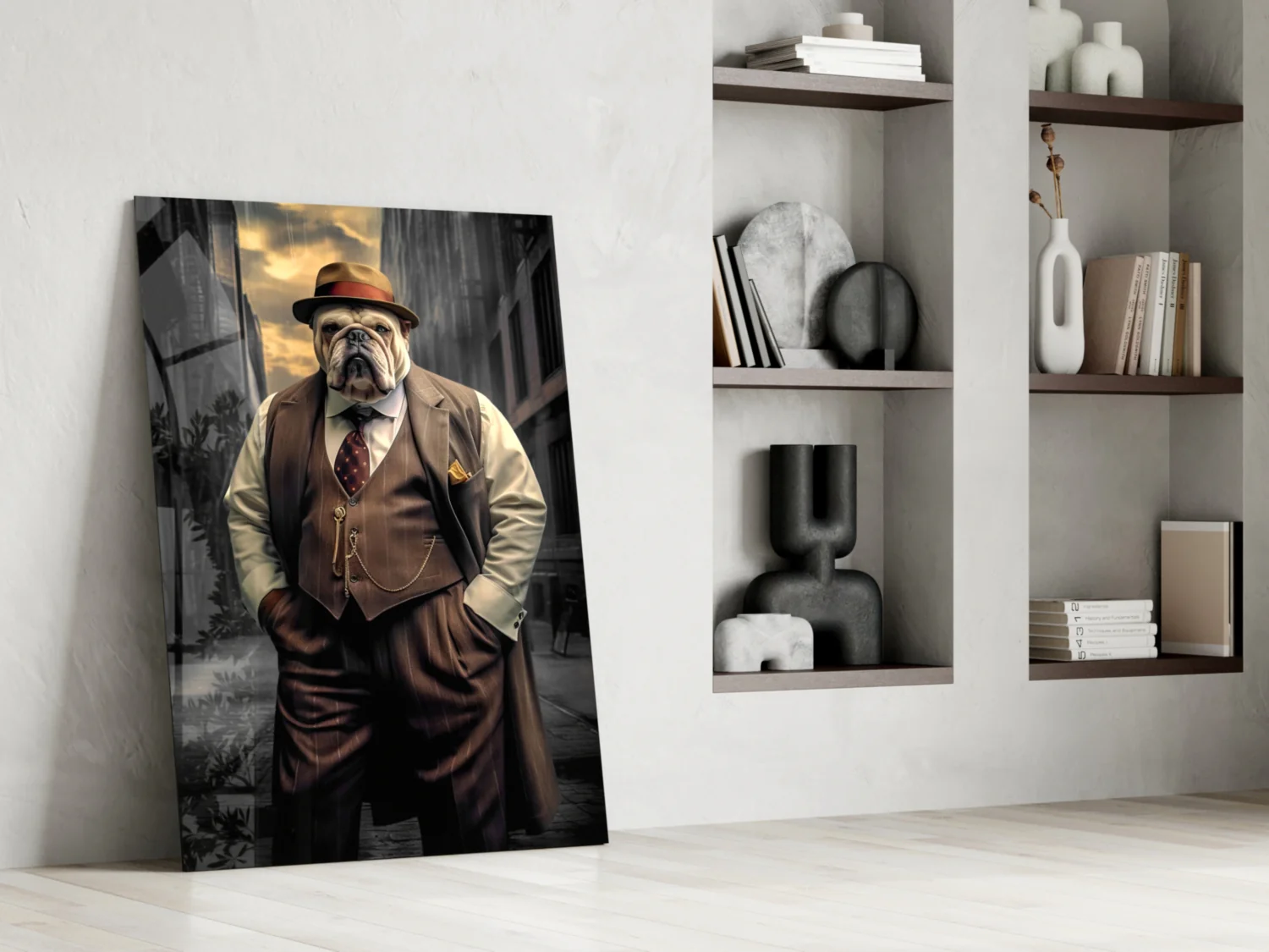 Bulldog in a Suit Glass Wall Art|| Designer's Collection - Image 7