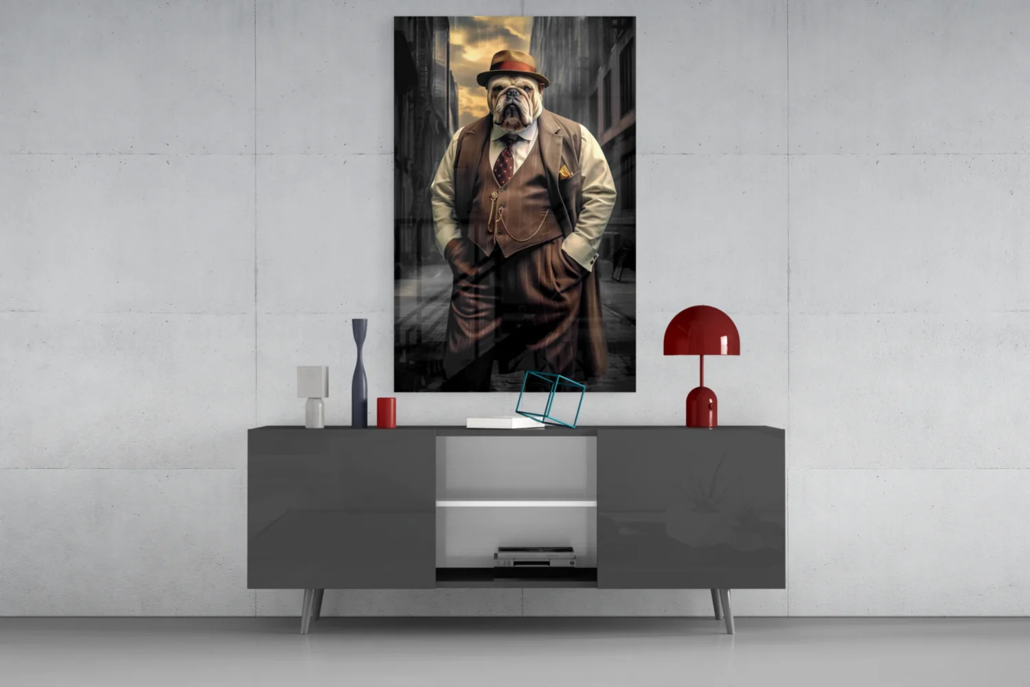 Bulldog in a Suit Glass Wall Art|| Designer's Collection - Image 9