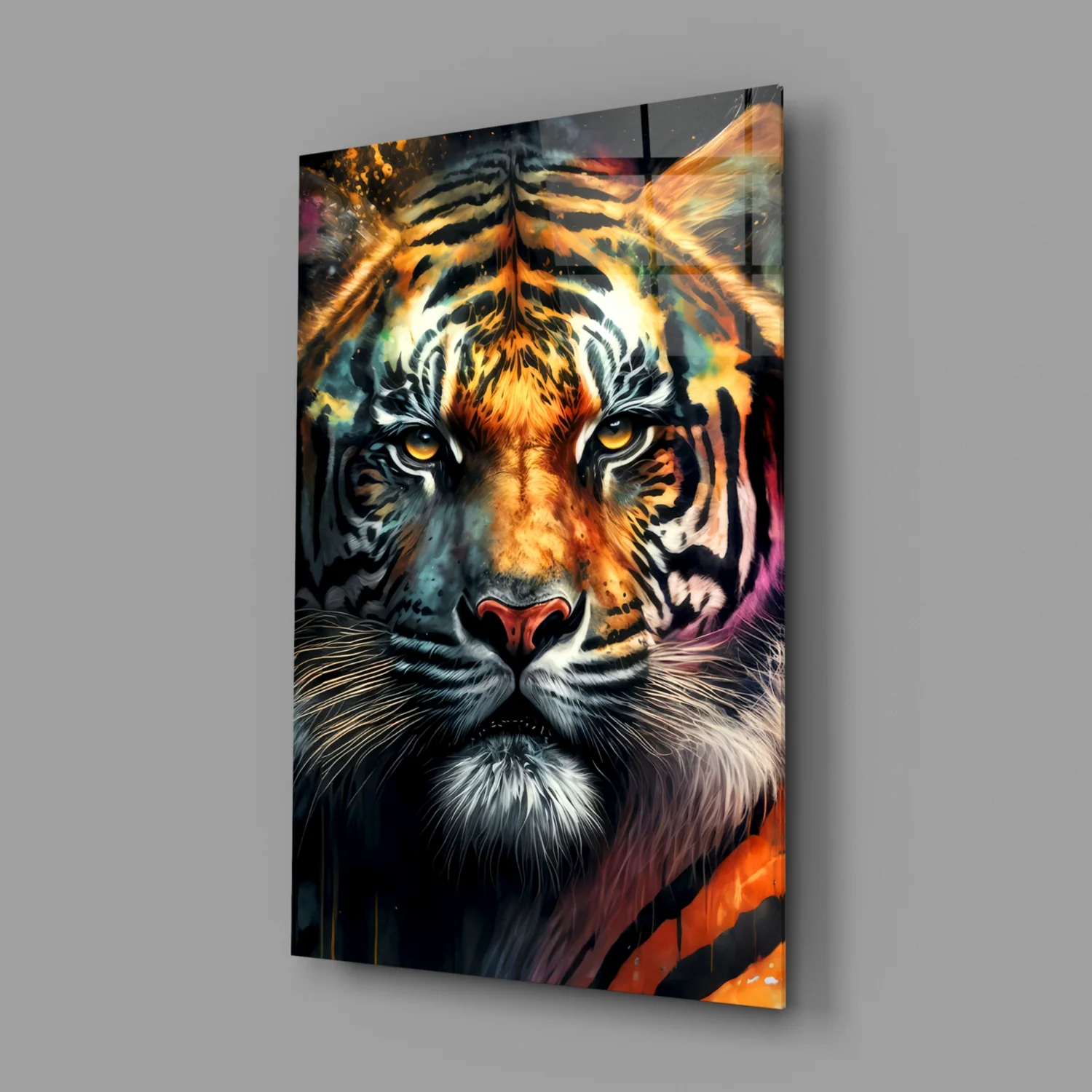 Face of the Tiger Glass Wall Art|| Designer's Collection - Image 3