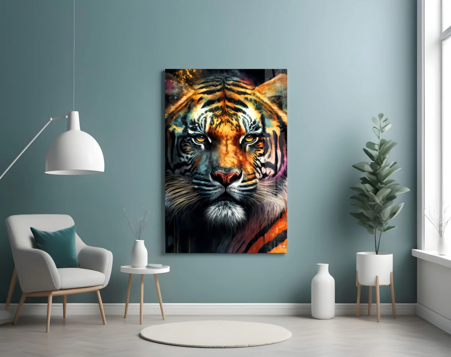 Face of the Tiger Glass Wall Art|| Designer's Collection - Image 5