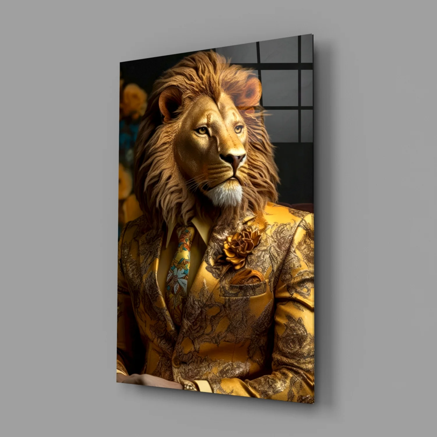 Lion Vogue Glass Wall Art|| Designer's Collection - Image 3