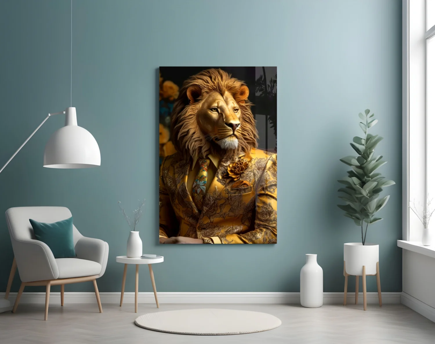 Lion Vogue Glass Wall Art|| Designer's Collection - Image 5