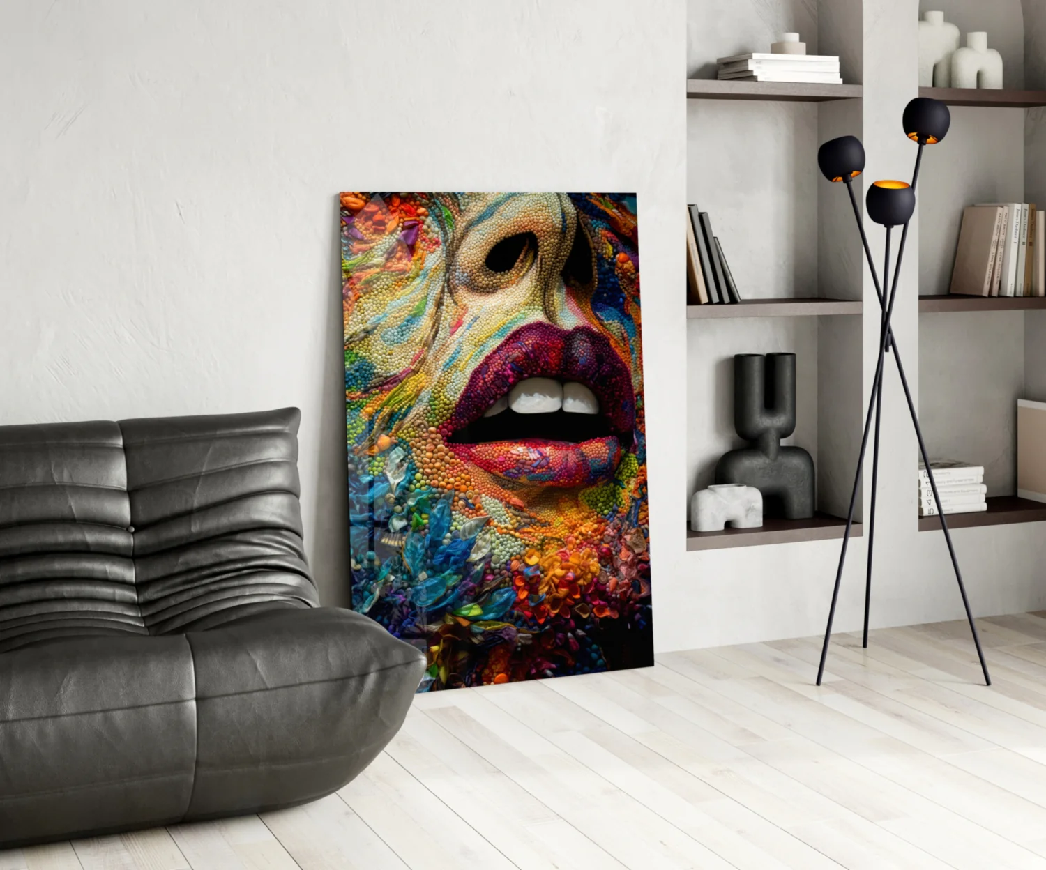 Lips and Flowers Glass Wall Art|| Designer's Collection - Image 6