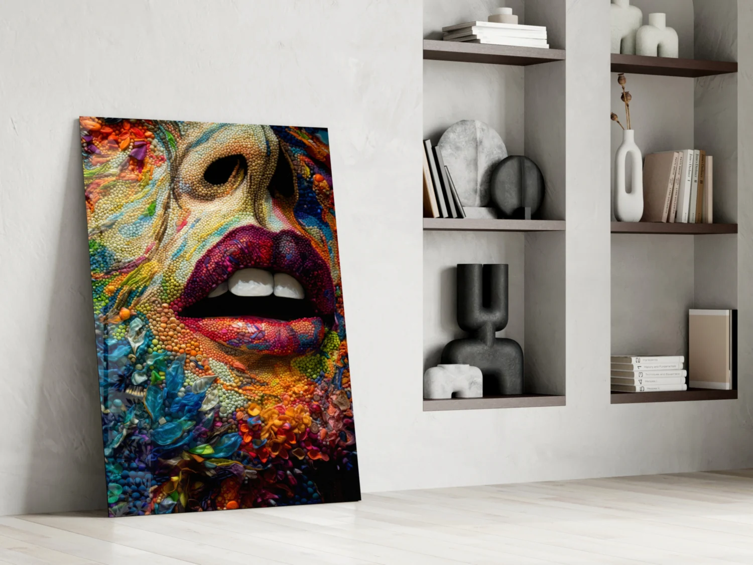 Lips and Flowers Glass Wall Art|| Designer's Collection - Image 7