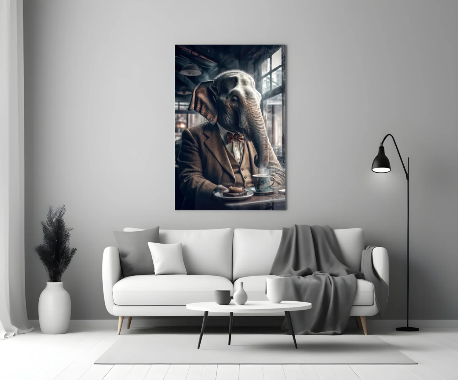 Retired Elephant Glass Wall Art|| Designer's Collection - Image 4