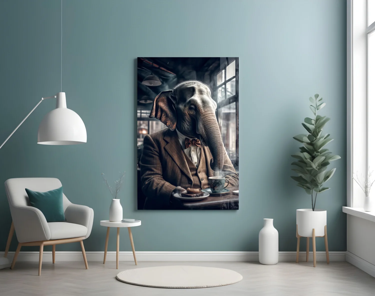 Retired Elephant Glass Wall Art|| Designer's Collection - Image 5