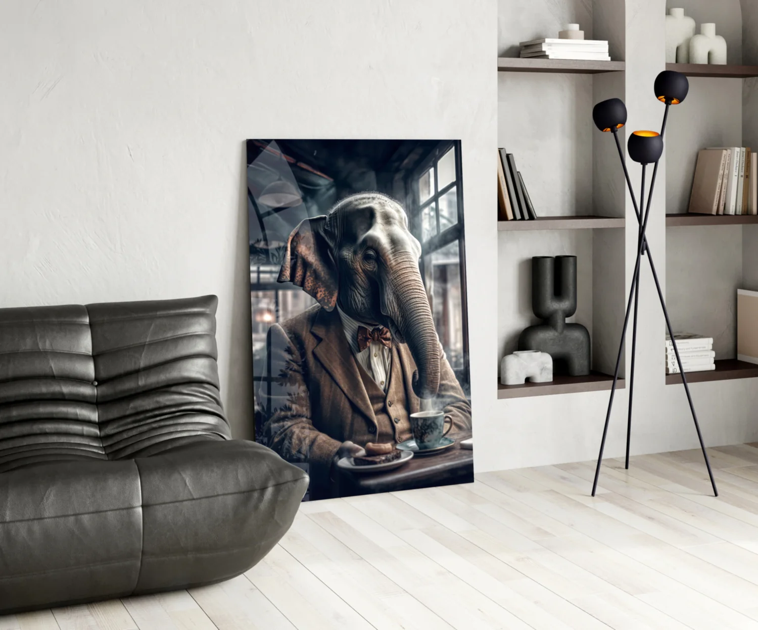 Retired Elephant Glass Wall Art|| Designer's Collection - Image 6