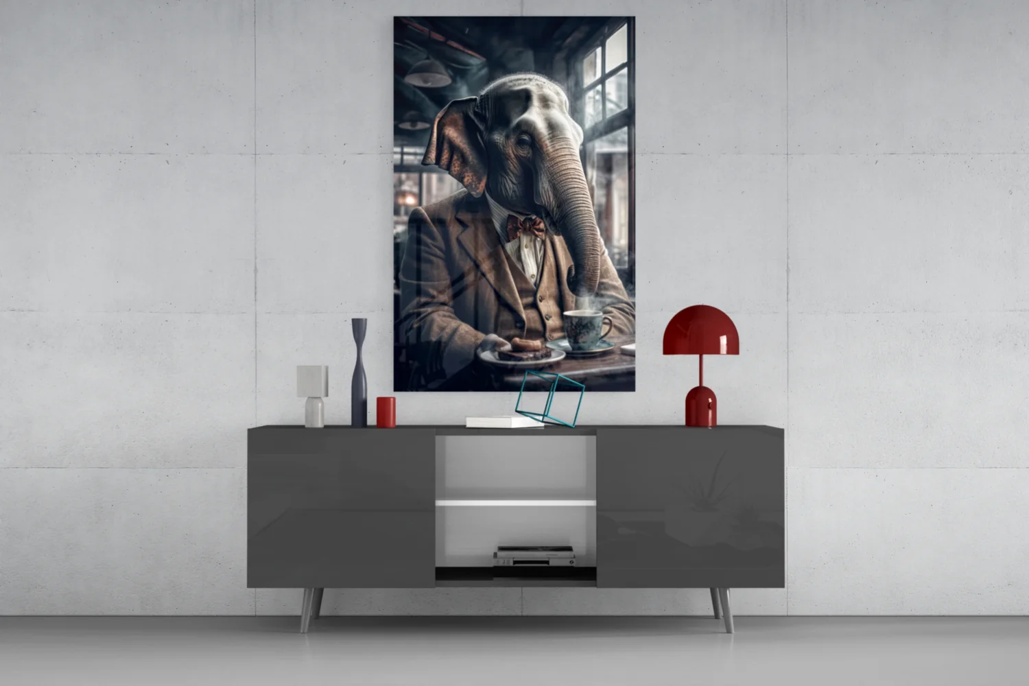 Retired Elephant Glass Wall Art|| Designer's Collection - Image 9