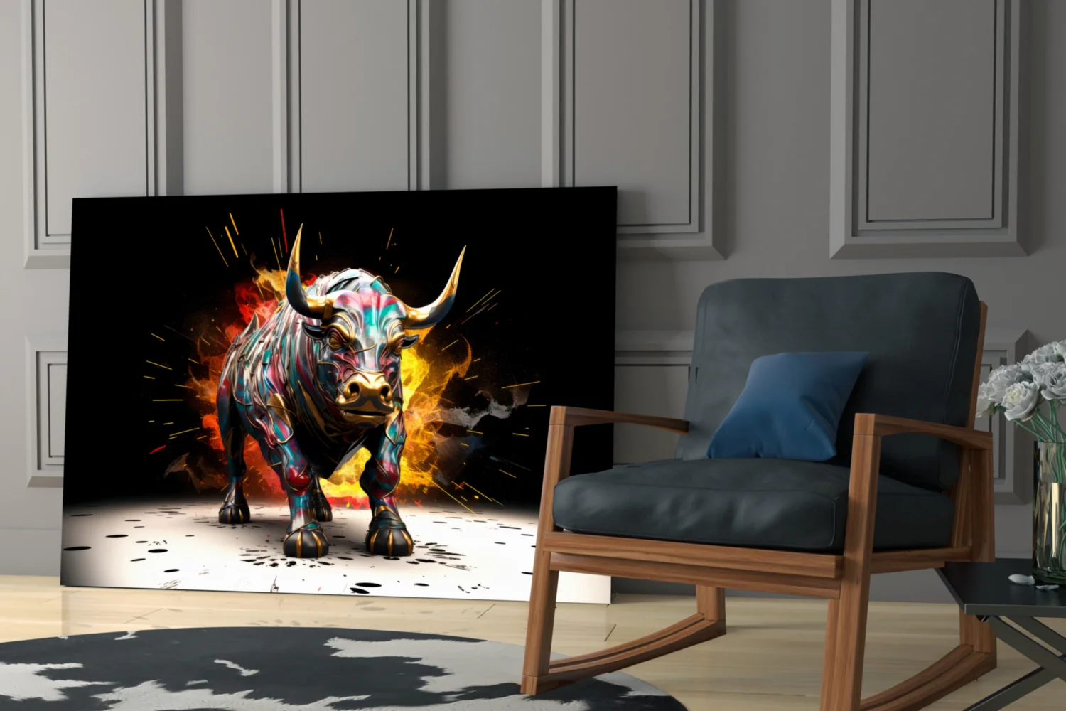 Bull Glass Wall Art|| Designer's Collection - Image 7