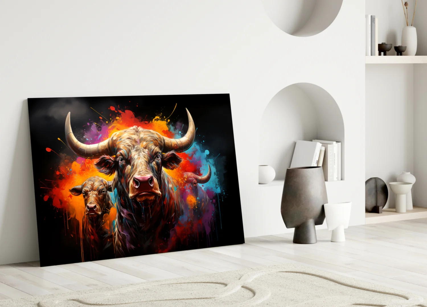 Bull Glass Wall Art|| Designer's Collection - Image 4